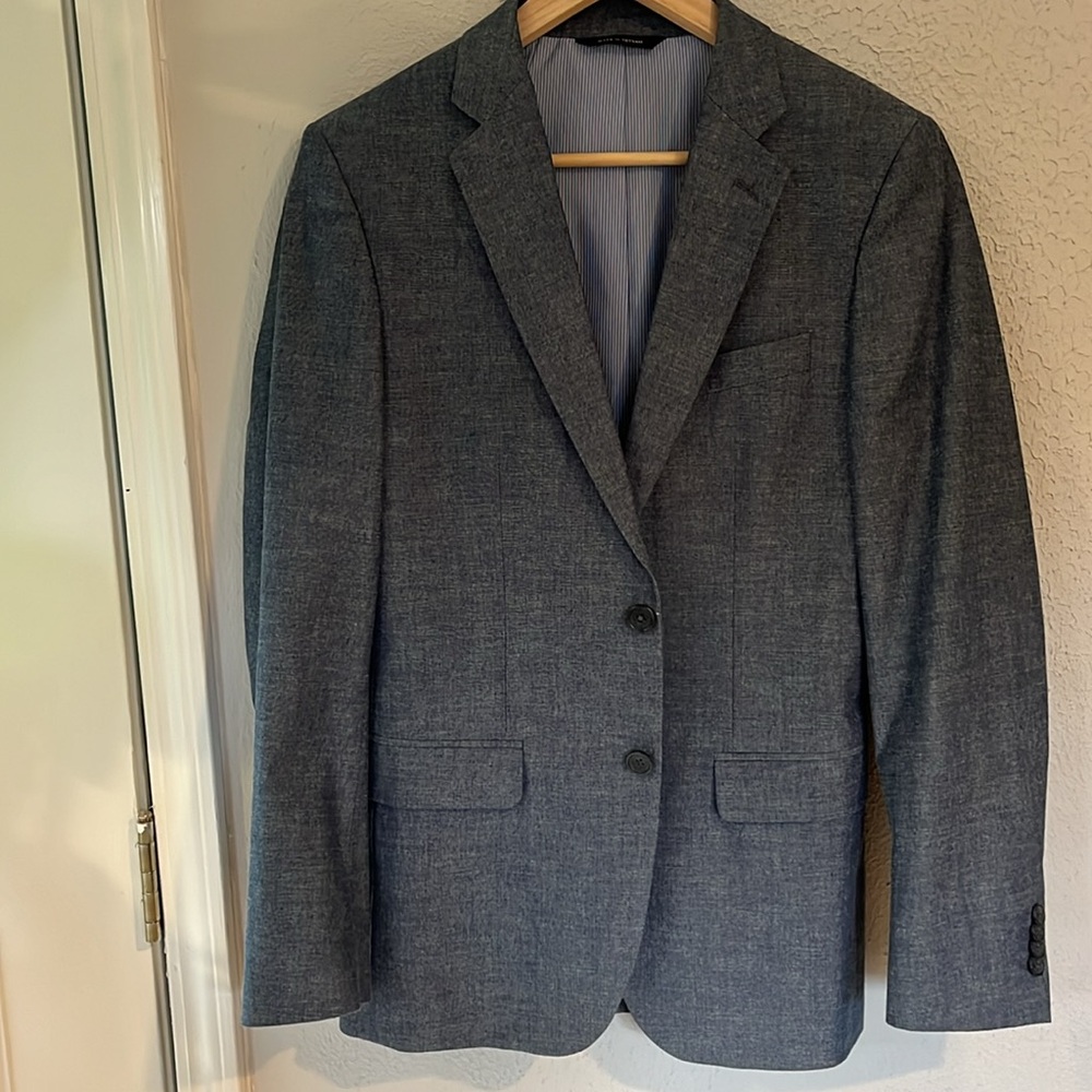 Banana Republic Factory Tailored slim fit size 38R Men’s blue jacket non iron